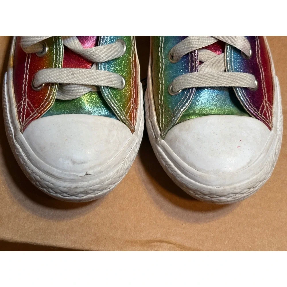 Converse Chuck Taylor All Star Rainbow Glitter Low Top Sneakers 665534C Kids 2